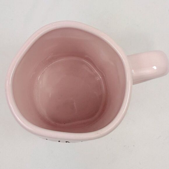 Rae Dunn Pink Black Signature Lettering Hunny Bunny Ceramic Coffee Tea Mug - Picture 8 of 12